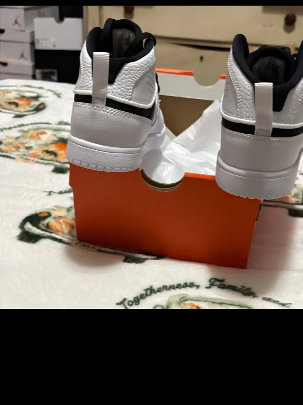 Kids Jordan Black & White High-Top Sneakers